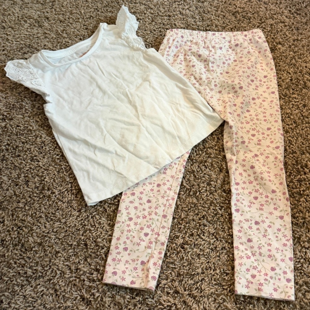 Cat & Jack/Jamie Kay Cotton Sleevless Top & Floral Leggings 4t